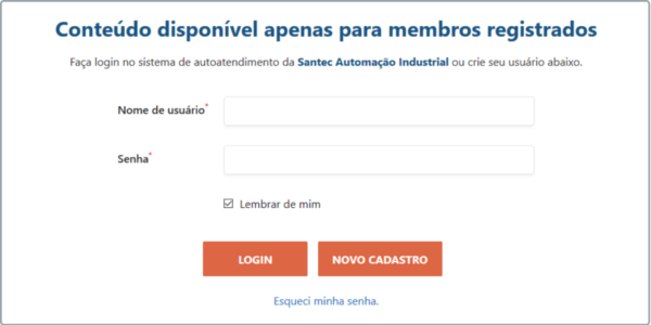 Login na área de autosserviço